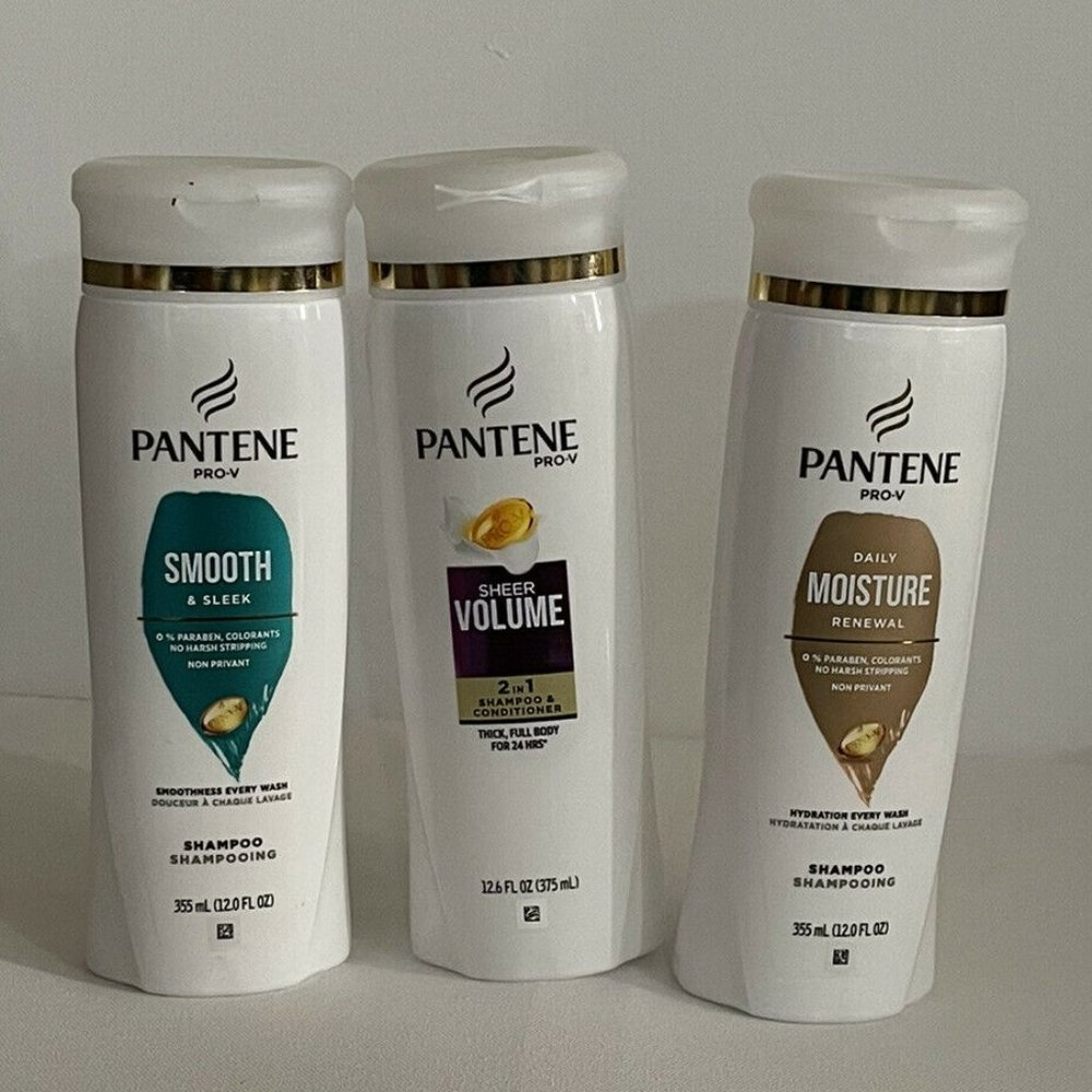 Pantene Smooth, Moisture, Sheer Volume Shampoo 12.6 fl oz. Lot of 3
